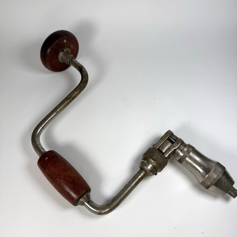 Vintage Ratcheting Fulton No. 10 Bit Brace Drill Woodworking 1930s‎ USA Rosewood